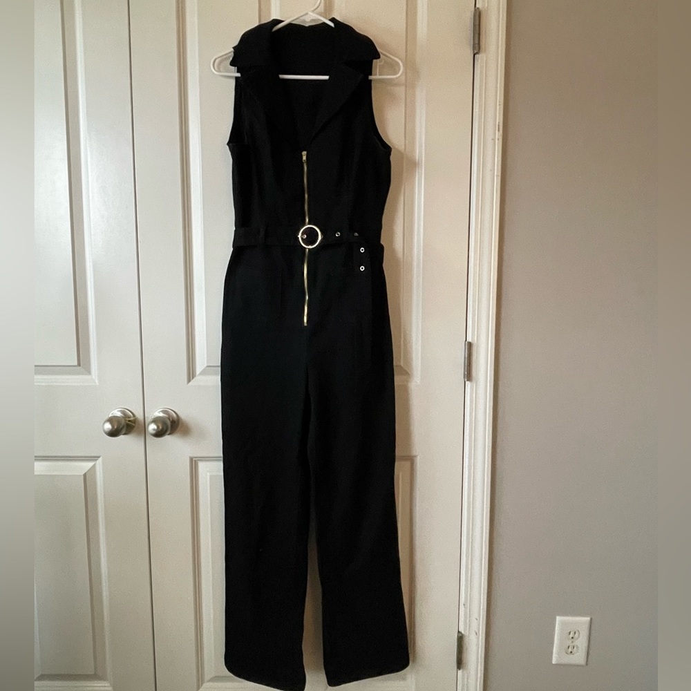 Black Jean Jumpsuit